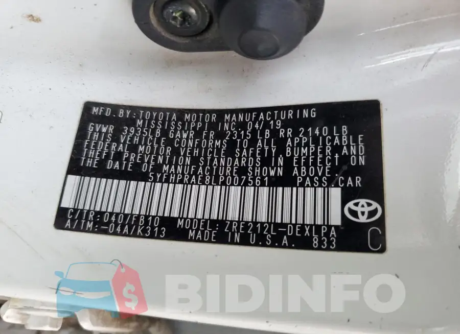 5YFHPRAE8LP007561 Photo# 12