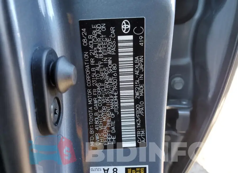 JTDBDMHE7R3016180 Photo# 12