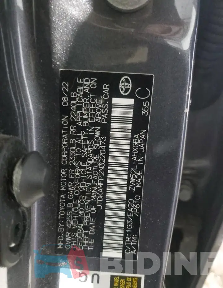 JTDKAMFP2N3220473 Photo# 12
