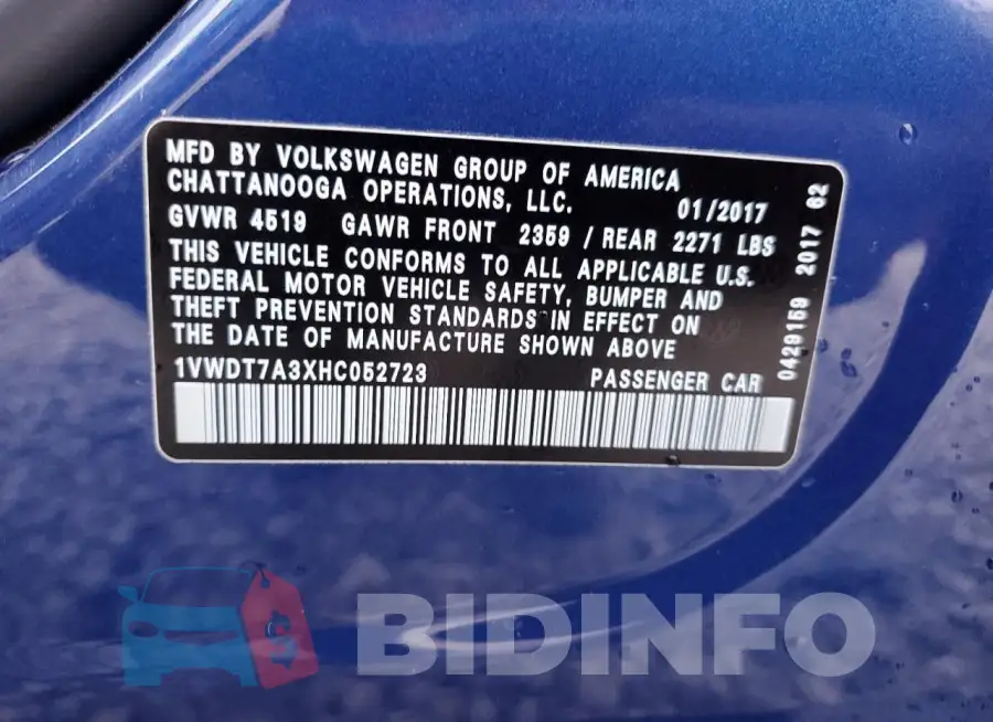 1VWDT7A3XHC052723 Photo# 12