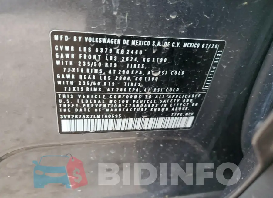 3VV2B7AX7LM160595 Photo# 12