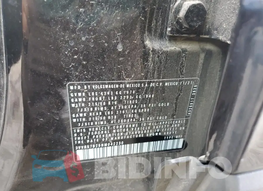 3VVRX7B25NM042230 Photo# 13