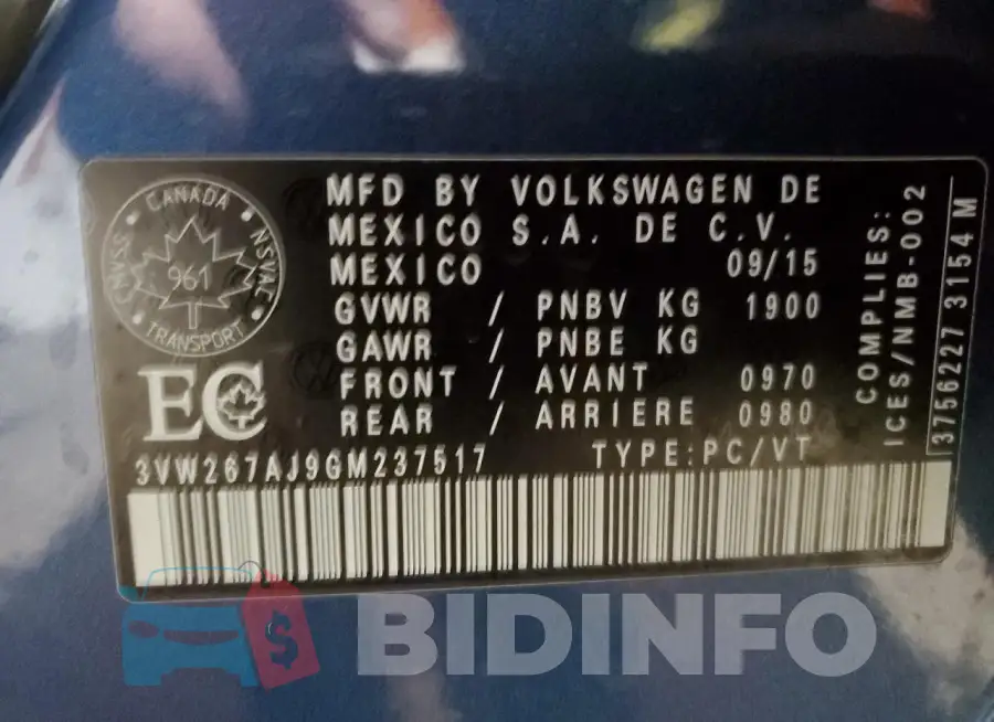 3VW267AJ9GM237517 Photo# 12