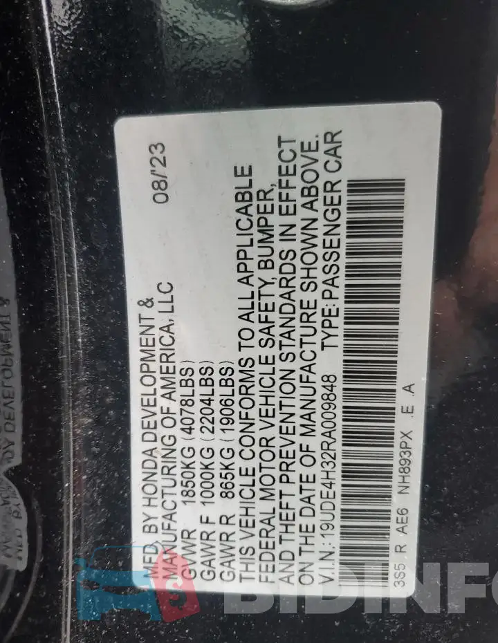 19UDE4H32RA009848 Photo# 12