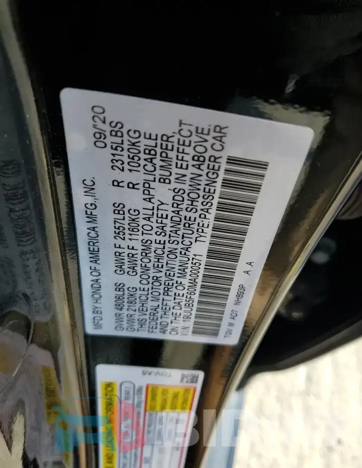 19UUB5F60MA000571 Photo# 12