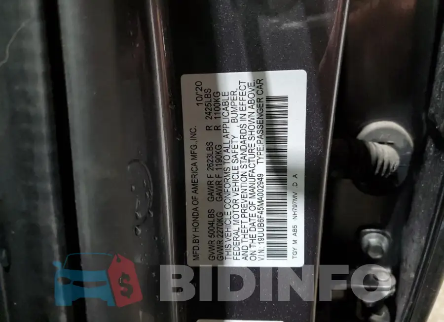19UUB6F45MA002949 Photo# 12