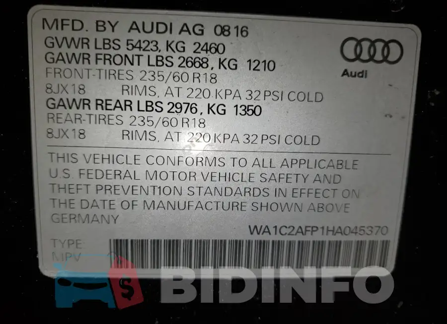 WA1C2AFP1HA045370 Photo# 13