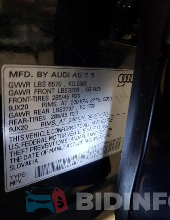 WA1LAAF73HD004787 Photo# 13
