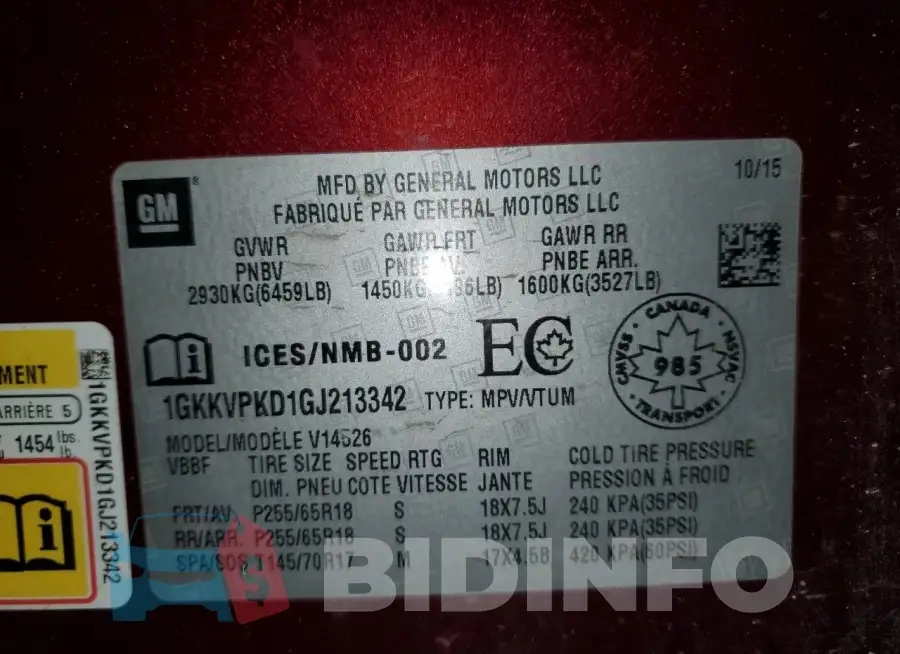 1GKKVPKD1GJ213342 Photo# 13