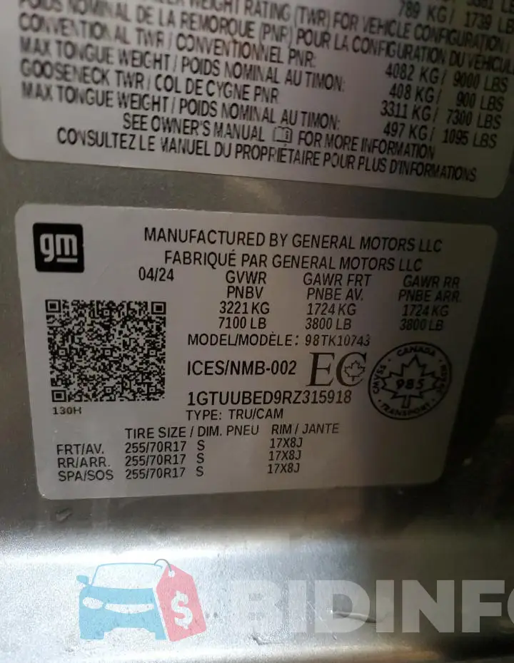 1GTUUBED9RZ315918 Photo# 12