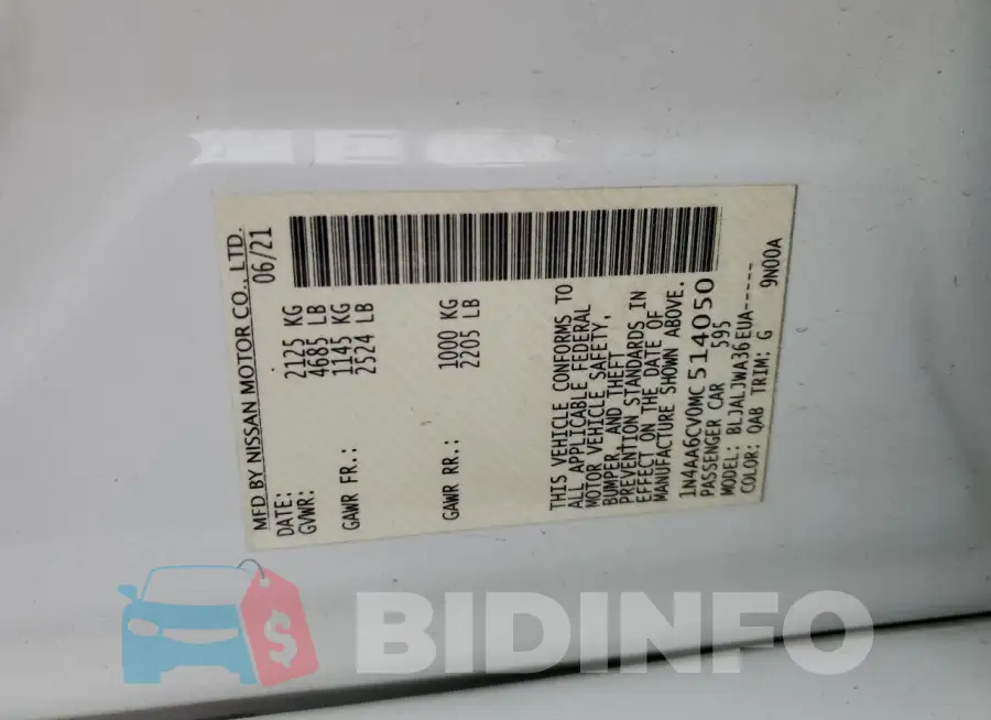 1N4AA6CV0MC514050 Photo# 13