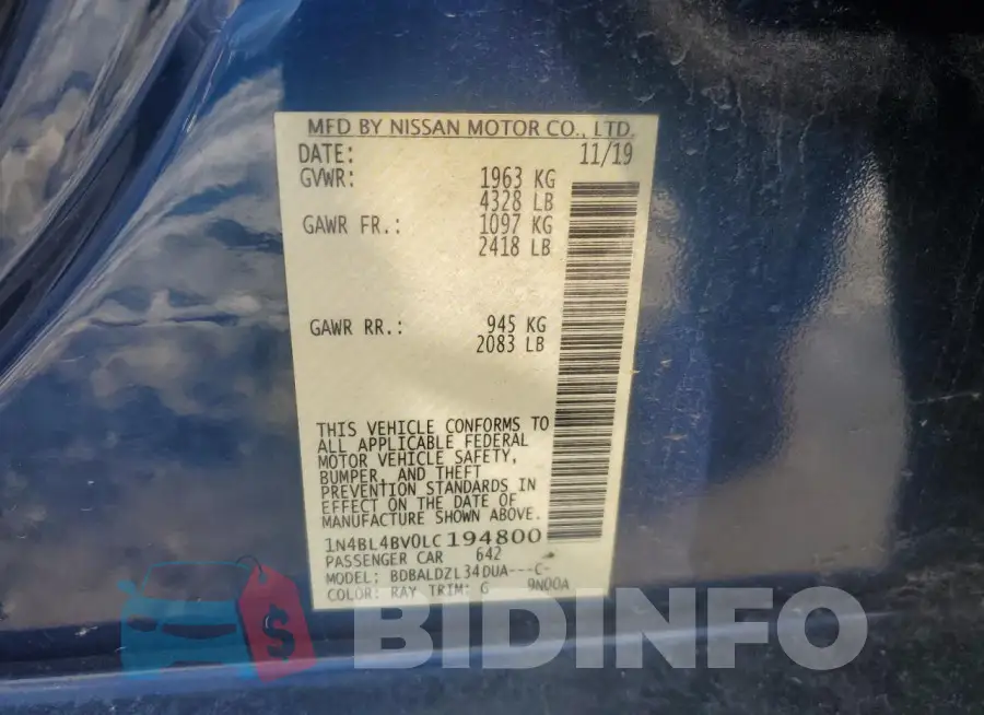 1N4BL4BV0LC194800 Photo# 12