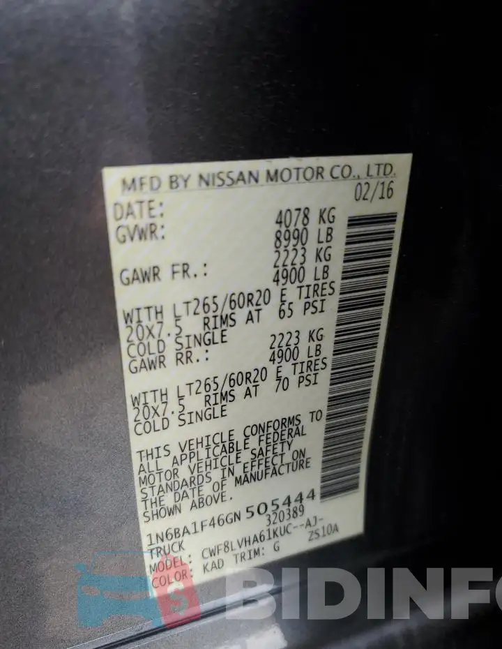 1N6BA1F46GN505444 Photo# 12