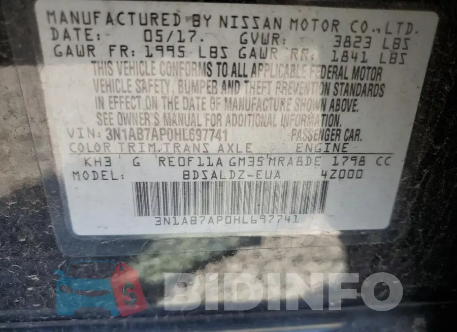 3N1AB7AP0HL697741 Photo# 13