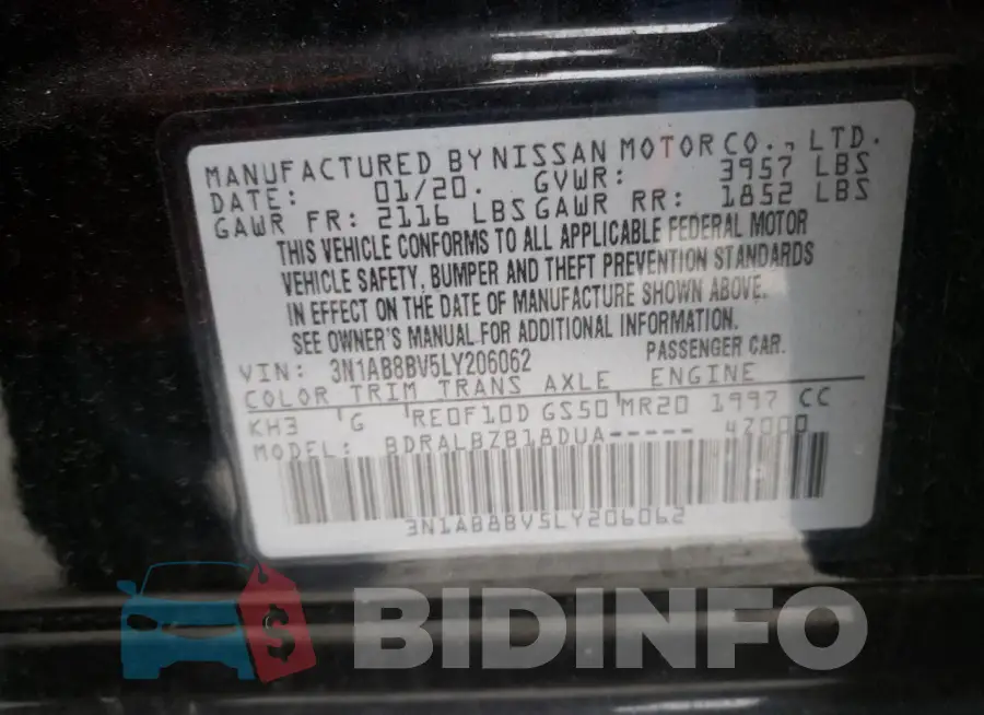 3N1AB8BV5LY206062 Photo# 12