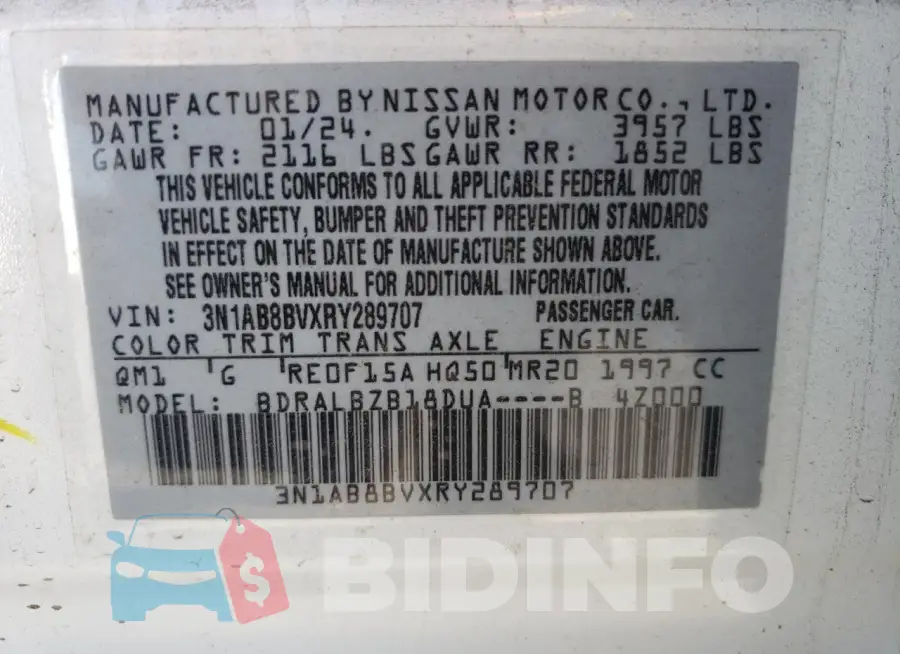 3N1AB8BVXRY289707 Photo# 12