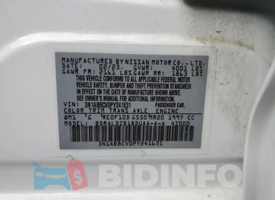 3N1AB8CV0PY241631 Photo# 12
