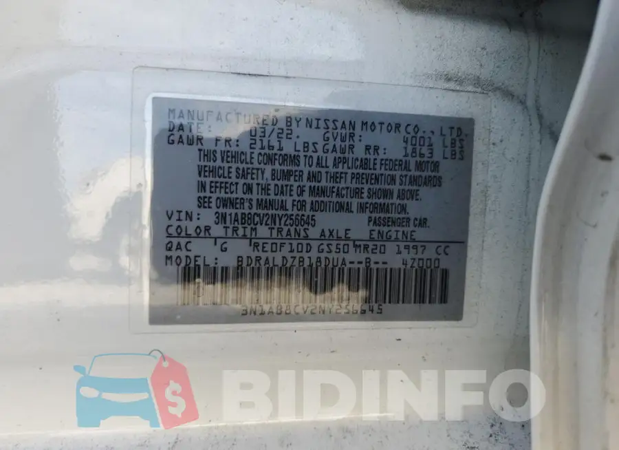 3N1AB8CV2NY256645 Photo# 12