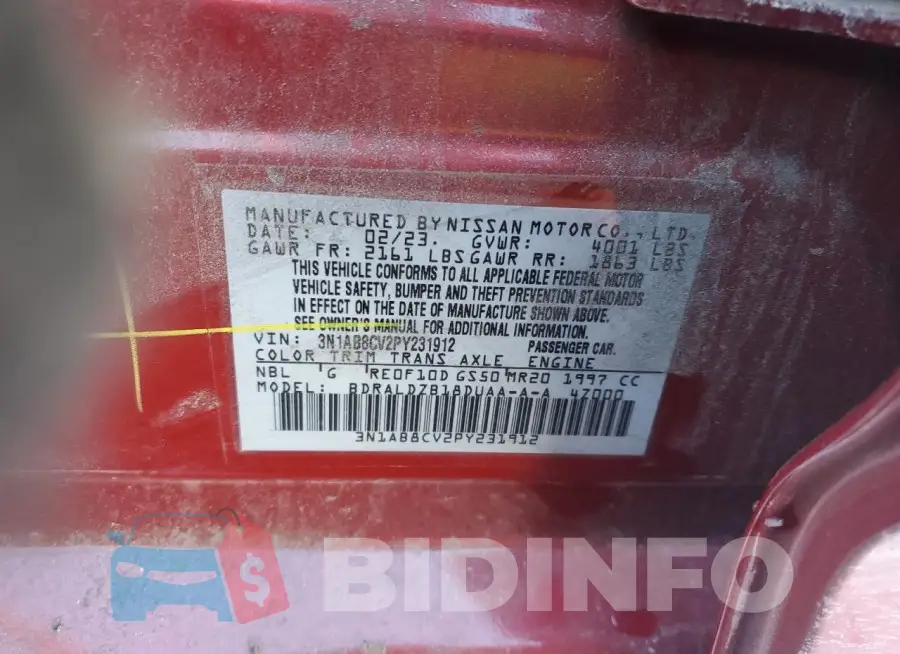 3N1AB8CV2PY231912 Photo# 12