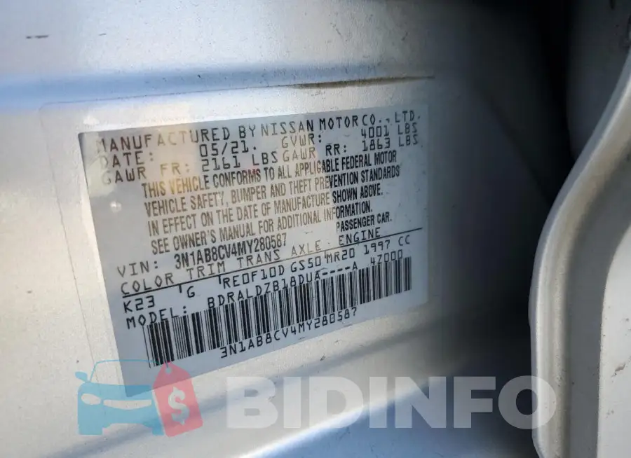 3N1AB8CV4MY280587 Photo# 12