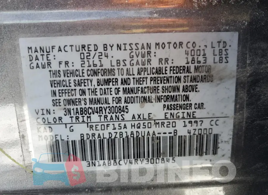 3N1AB8CV4RY300845 Photo# 12