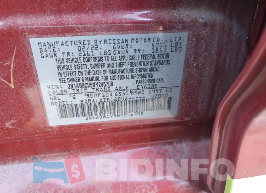 3N1AB8CV5NY246708 Photo# 12