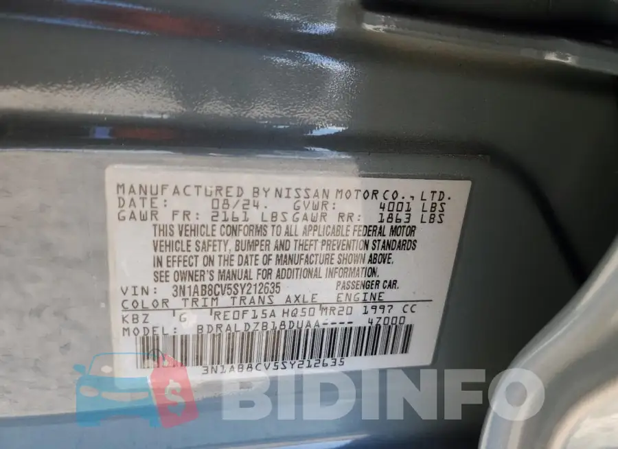3N1AB8CV5SY212635 Photo# 12