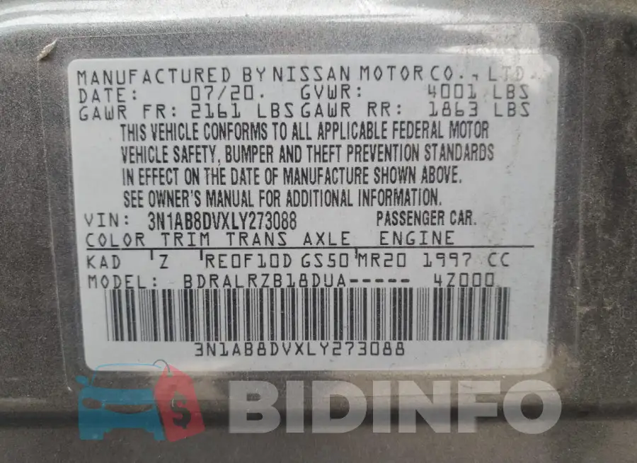3N1AB8DVXLY273088 Photo# 12