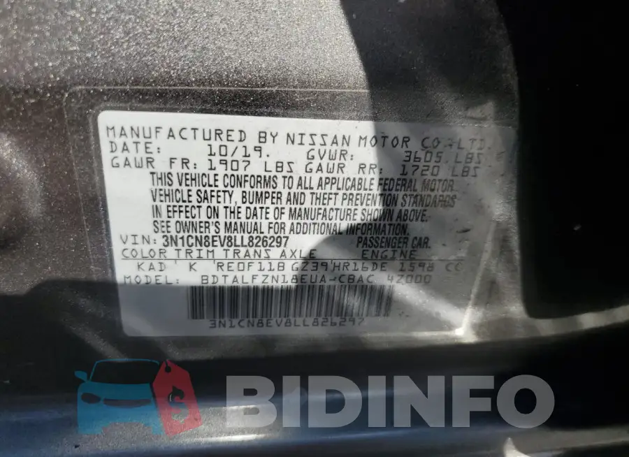 3N1CN8EV8LL826297 Photo# 12