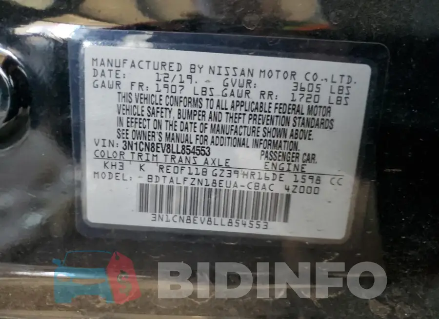 3N1CN8EV8LL854553 Photo# 12