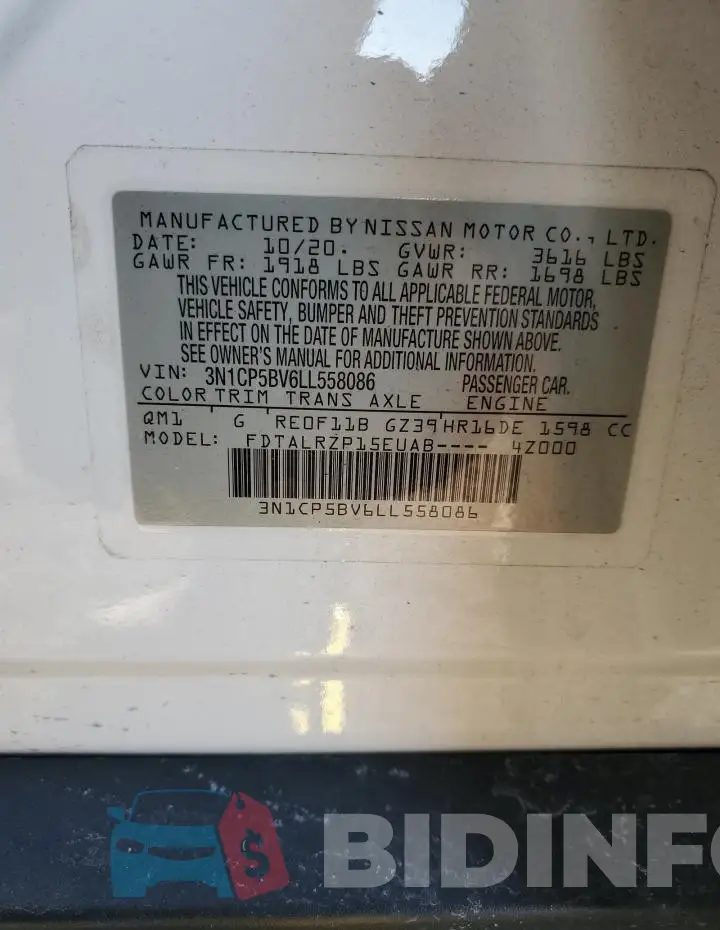 3N1CP5BV6LL558086 Photo# 14