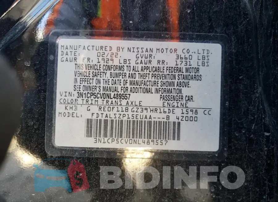 3N1CP5CV0NL489557 Photo# 14