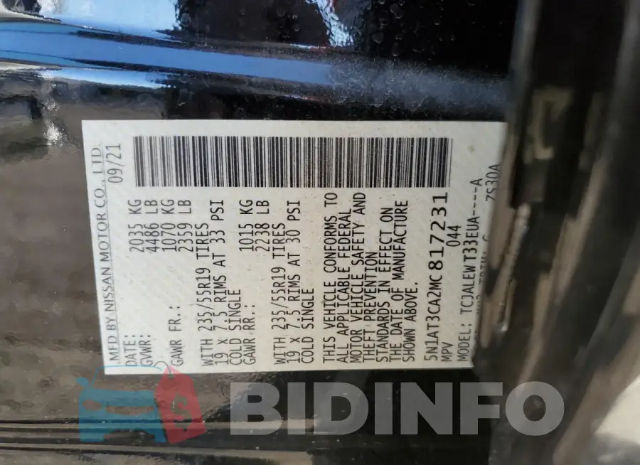 5N1AT3CA2MC817231 Photo# 13