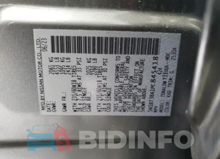 5N1BT3BA1PC845418 Photo# 14