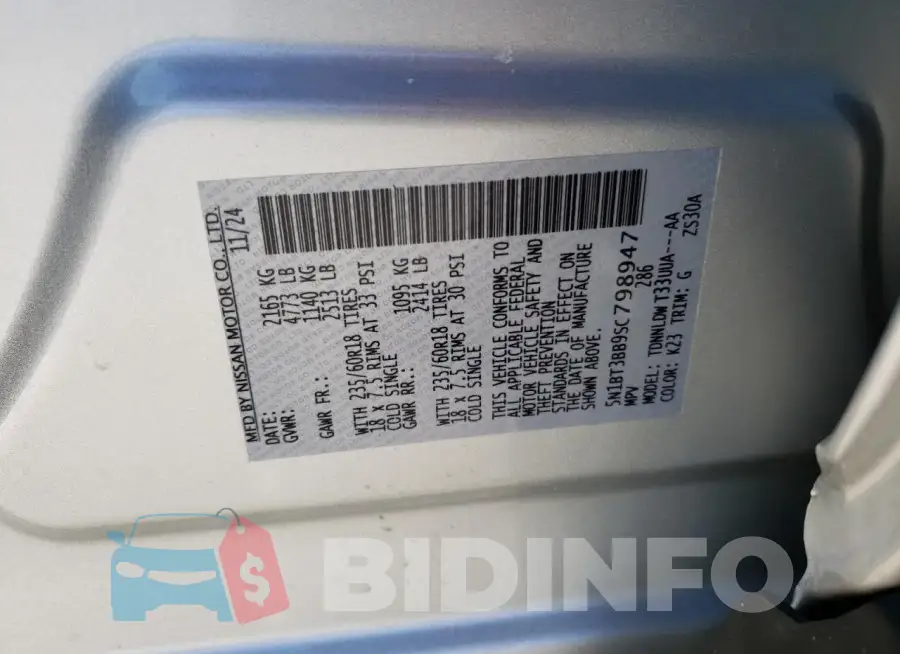 5N1BT3BB9SC798947 Photo# 12