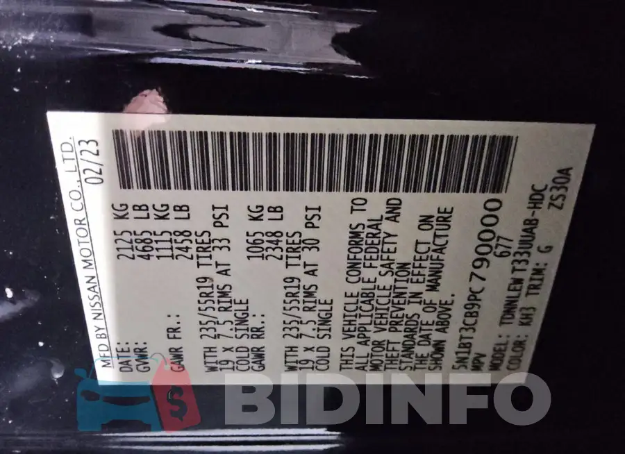 5N1BT3CB9PC790000 Photo# 14