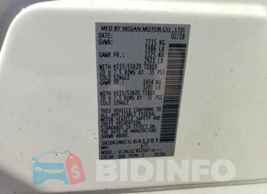 5N1DR2MN2JC641283 Photo# 14