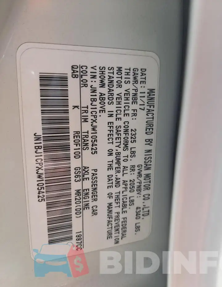 JN1BJ1CPXJW105425 Photo# 13