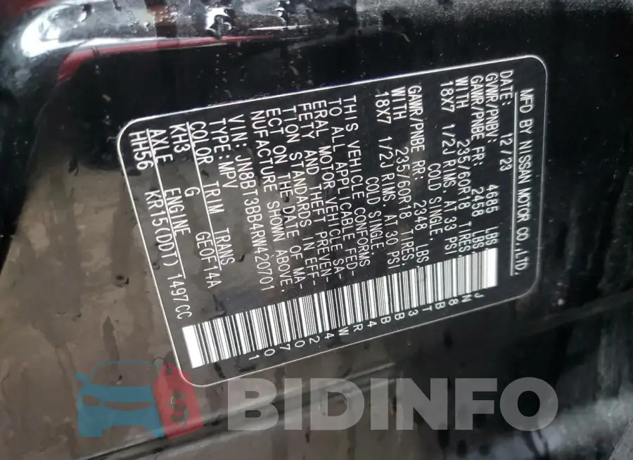 JN8BT3BB4RW420701 Photo# 13