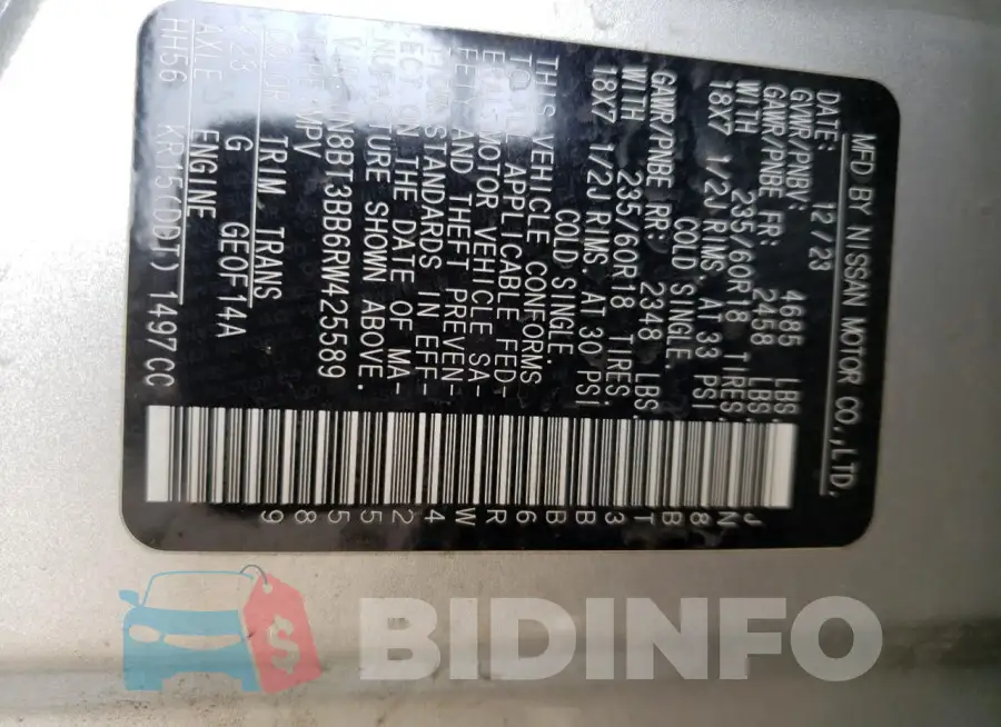 JN8BT3BB6RW425589 Photo# 14