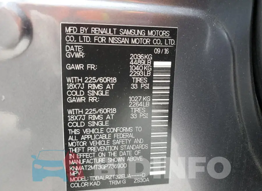 KNMAT2MT3GP736900 Photo# 13
