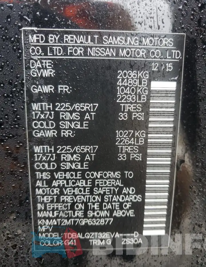 KNMAT2MT7GP632877 Photo# 14