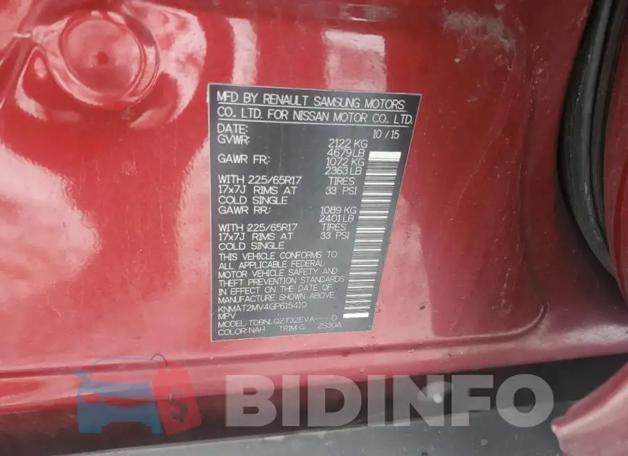 KNMAT2MV4GP615410 Photo# 13