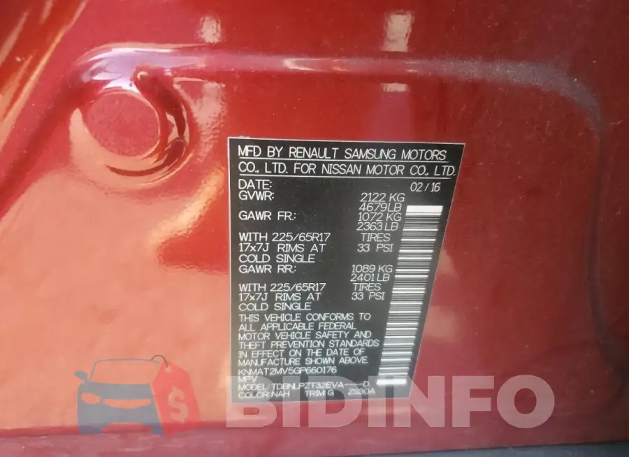 KNMAT2MV5GP660176 Photo# 13
