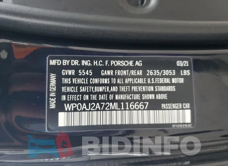 WP0AJ2A72ML116667 Photo# 13