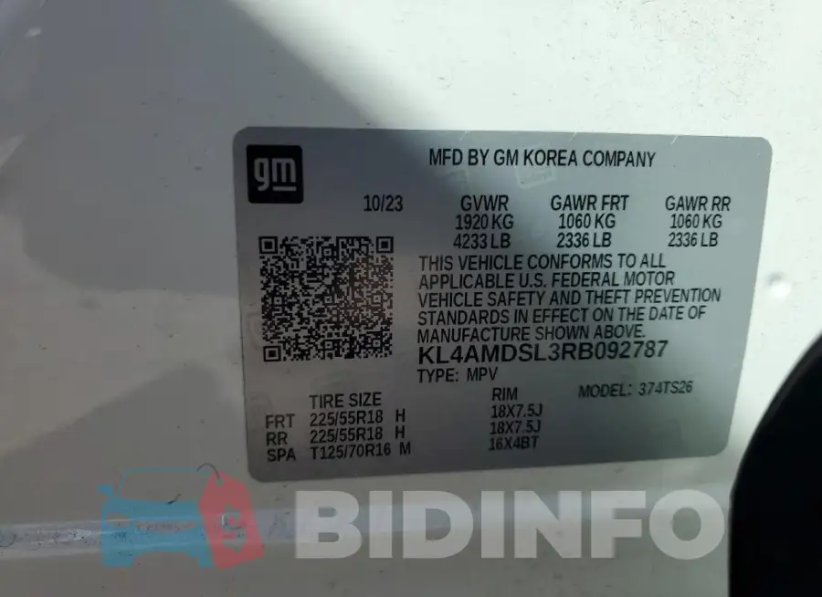 KL4AMDSL3RB092787 Photo# 13