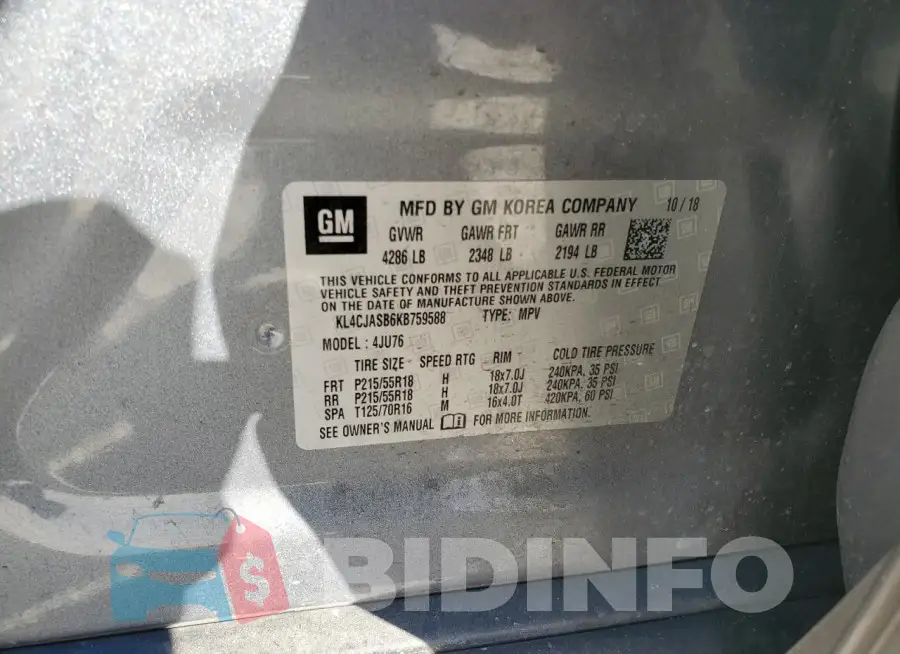 KL4CJASB6KB759588 Photo# 13