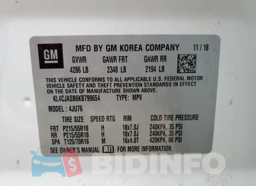 KL4CJASB6KB799654 Photo# 13