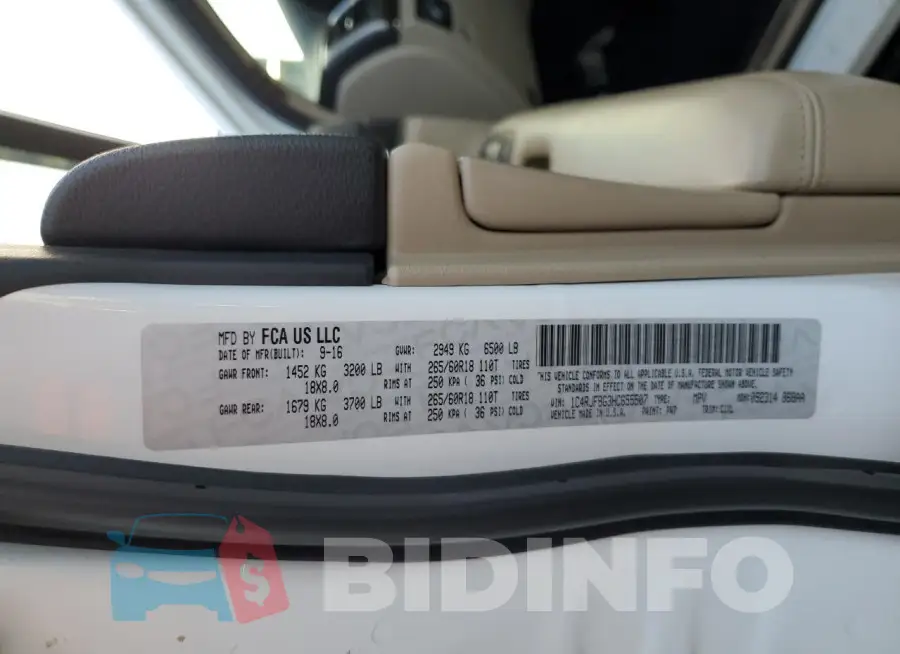 1C4RJFBG3HC655507 Photo# 13