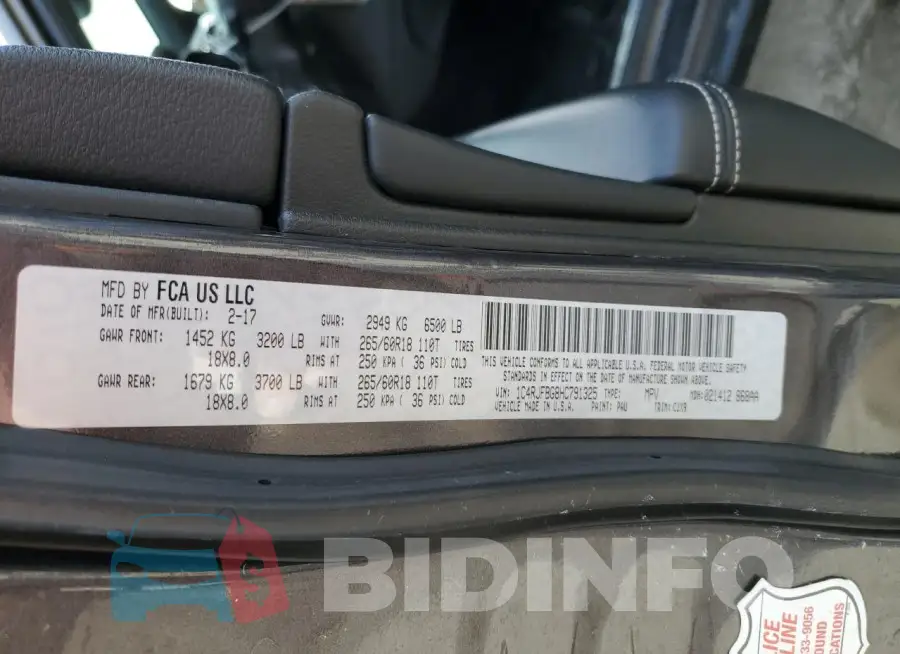 1C4RJFBG8HC791325 Photo# 14